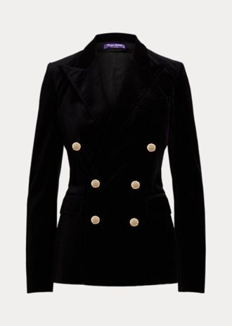 Schwarze Ralph Lauren Camden Samtjacken für Damen
