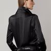 Schwarze Ralph Lauren Cameron Stretch-Hemden aus Maulbeerseide für Damen
