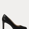 Schwarze Ralph Lauren Camila Heels aus brüniertem Leder für Damen