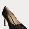 Schwarze Ralph Lauren Camila Heels aus brüniertem Leder für Damen