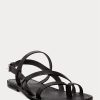 Schwarze Ralph Lauren Carlion Kalbsledersandalen für Herren