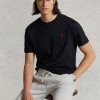Schwarze Ralph Lauren Classic Fit Jersey-T-Shirts mit Rundhalsausschnitt für Herren