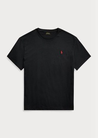 Schwarze Ralph Lauren Classic Fit Jersey-T-Shirts mit Rundhalsausschnitt für Herren