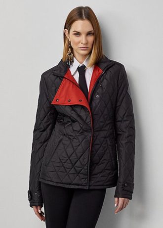 Schwarze Ralph Lauren Doma Seidentaftjacken für Damen