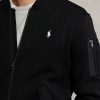 Schwarze Ralph Lauren Doppelstrick-Bomberjacken für Herren