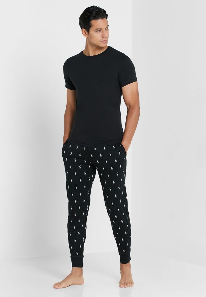 Schwarze Ralph Lauren Essential T-Shirts mit Rundhalsausschnitt für Herren im 2er-Pack