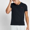 Schwarze Ralph Lauren Essential T-Shirts mit V-Ausschnitt für Herren