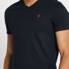 Schwarze Ralph Lauren Essential T-Shirts mit V-Ausschnitt für Herren