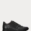 Schwarze Ralph Lauren Ethan Kalbsleder-Sneaker für Herren