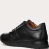 Schwarze Ralph Lauren Ethan Kalbsleder-Sneaker für Herren
