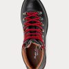 Schwarze Ralph Lauren Fidel Stiefel aus brüniertem Kalbsleder für Herren