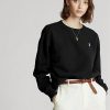Schwarze Ralph Lauren Fleece-Pullover für Damen