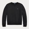 Schwarze Ralph Lauren Fleece-Pullover mit Rundhalsausschnitt für Damen