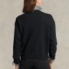 Schwarze Ralph Lauren Fleece-Pullover mit Rundhalsausschnitt für Damen