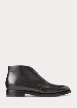 Schwarze Ralph Lauren Frasco Chelsea-Stiefel aus Kalbsleder für Herren