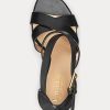 Schwarze Ralph Lauren Gisella Heels aus brüniertem Leder für Damen