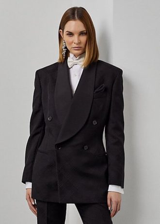 Schwarze Ralph Lauren Gregory Jacquard-Smokingjacken für Damen
