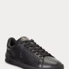 Schwarze Ralph Lauren Heritage Court II Leder-Sneaker für Herren