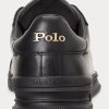 Schwarze Ralph Lauren Heritage Court II Leder-Sneaker für Herren