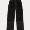 Schwarze Ralph Lauren High-Rise Cropped-Jeans mit weitem Bein für Damen