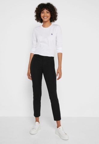 Schwarze Ralph Lauren High Waist Hose für Damen