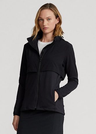 Schwarze Ralph Lauren Hybrid-Jacken mit verstaubarer Kapuze für Damen