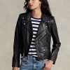 Schwarze Ralph Lauren Jacken für Damen. Diese luxuriöse Version des Polo-Mottos aus vollnarbigem, geschmeidigem Schaffell vermittelt ein urbanes Flair und einen freigeistigen Stil.