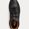 Schwarze Ralph Lauren Jaemyn High-Top-Sneakers aus Kalbsleder für Damen