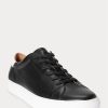 Schwarze Ralph Lauren Jermain Leder-Sneaker für Herren