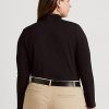 Schwarze Ralph Lauren Jersey-Rollkragenoberteile für Damen