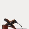 Schwarze Ralph Lauren Julie Welington Kalbsledersandalen für Damen