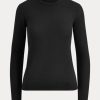 Schwarze Ralph Lauren Kaschmirpullover mit Rundhalsausschnitt für Damen