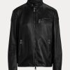 Schwarze Ralph Lauren Keven Lammfell-Bikerjacken für Damen