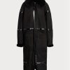 Schwarze Ralph Lauren Lanthe Merino Shearling-Mäntel für Damen