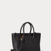 Schwarze Ralph Lauren Leder Mini Sloane Satchel-Taschen für Damen