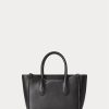 Schwarze Ralph Lauren Leder Mini Sloane Satchel-Taschen für Damen