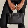 Schwarze Ralph Lauren Leder Mini Sloane Satchel-Taschen für Damen