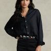 Schwarze Ralph Lauren Leinenhemden im Relaxed Fit für Damen