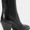 Schwarze Ralph Lauren Lowrey Cowboystiefel aus Leder für Damen