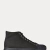 Schwarze Ralph Lauren Mayport Canvas-Sneakers für Damen