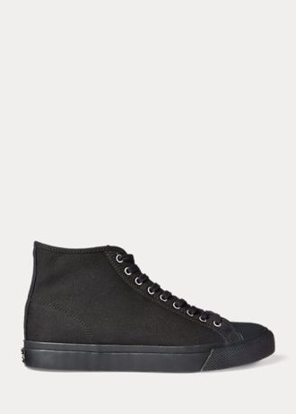 Schwarze Ralph Lauren Mayport Canvas-Sneakers für Damen