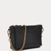 Schwarze Ralph Lauren Mini Sloane Umhängetaschen aus Leder für Damen