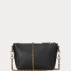 Schwarze Ralph Lauren Mini Sloane Umhängetaschen aus Leder für Damen