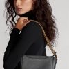 Schwarze Ralph Lauren Mini Sloane Umhängetaschen aus Leder für Damen