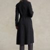 Schwarze Ralph Lauren Nadelstreifen-Doppelmantel für Damen