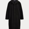 Schwarze Ralph Lauren Oversize-Mäntel aus Wollmischung mit Fischgrätenmuster für Damen