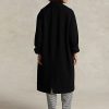 Schwarze Ralph Lauren Oversize-Mäntel aus Wollmischung mit Fischgrätenmuster für Damen