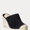 Schwarze Ralph Lauren Pennie Wildleder-Espadrille für Damen