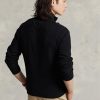 Schwarze Ralph Lauren Pullover aus Baumwolle mit Viertelreißverschluss und Netzstrick für Herren