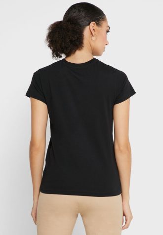 Schwarze Ralph Lauren Rundhals-Oberteile mit Grafik für Damen